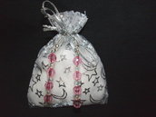 Orecchini rosa e bianchi + confezione, idea regalo San valentino