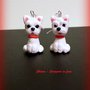 Orecchini west highland terrier in fimo, argilla polimerica, westie kawaii miniature idee regalo compleanno, animali personalizzabile