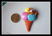 kawaii cat on the ice cream pins