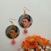 Frida kahlo orecchini di carta pendenti con perla rosa