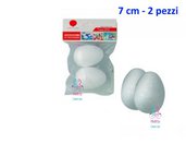 (2 Pezzi) Uovo in polistirolo 7 cm per decorazioni, eventi,ecc 