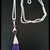Long necklace silver tassel purple