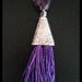 Long necklace silver tassel purple