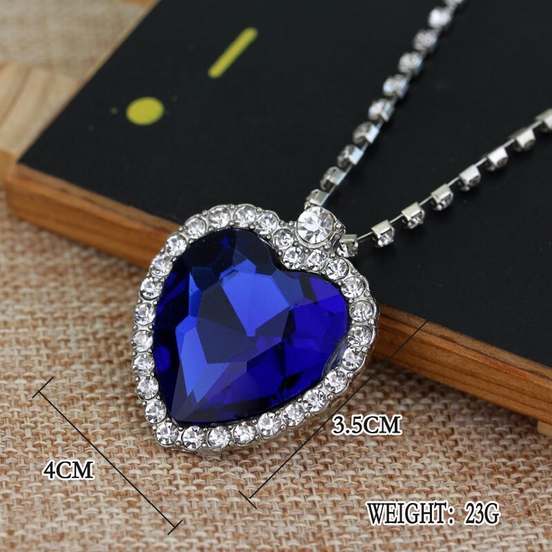 AILUOR Collana Con Ciondolo Cuore Dell'Oceano Titanic – Argento Sterling E Zaffiro, In Cofanetto Regalo