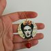 Frida kahlo orecchini di carta cerchio con perla di pietra dura arancione.