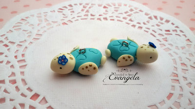 Baby Tartaruga celeste ciondolo fimo fatto a mano kawaii minuteria charms bigiotteria decoden Baby Tartaruga celeste ciondolo fimo fatto a mano kawaii minuteria charms bigiotteria decoden