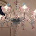 Lampadario Ca'rezzonico con 4 o più luci, diametro 90 cm x 100 cm ( altezza ), trasparente rosa e blu colore, in vetro soffiato 