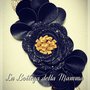 Fascia per capelli fiori black & gold