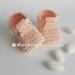 Scarpine alla bebè/scarpine neonata - cotone rosa - fatte a mano - uncinetto 