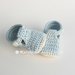 Scarpine alla bebè/scarpine neonato - cotone azzurro - fatte a mano - uncinetto 