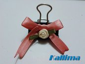 Clips   SHABBY ROSE  per traveler's notebook in metallo realizzate a mano