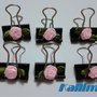 Clips  SHABBY ROSE PINK per traveler's notebook  in metallo realizzate a mano