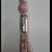 Long necklace bordeaux tassel antique pink