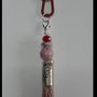 Long necklace bordeaux tassel antique pink