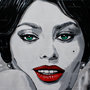 Quadro dipinto Sophia Loren acrilico moderno design arredo pop art cinema napoli