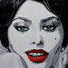 Quadro dipinto Sophia Loren acrilico moderno design arredo pop art cinema napoli