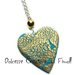 Collana con cuore color turchese - con foglia oro - idea regalo fimo - cernit - handmade