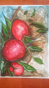Dipinto acquerello titolo :mele