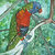 dipinto a mano acquerello pappagallo unico pezzo