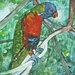 dipinto a mano acquerello pappagallo unico pezzo