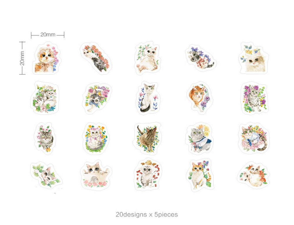 200 pezzi Vintage Scrapbooking Stickers Set di carta, naturale fiore pianta fungo farfalla uccelli adesivi per Scrapbook calendario taccuino diario album fotografico fai da te decorazione