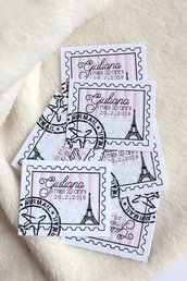 tags viaggio stile francobollo