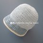 Cappellino neonato/cappello bambino con visiera - puro cotone celeste - uncinetto - fatto a mano