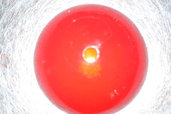 Braccio e coppa ( tazza ), pezzi di ricambio per lampadari Venini, Mazzega, Vistosi ecc., con pezzi rotti, in vetro soffiato di Murano, color rosso