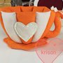 tazza bicolore porta cialde con cuore shabby al centro