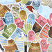 LOTTO 45 stickers adesivi in carta "Abbigliamento invernale" (4x4cm circa)