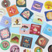LOTTO 38 stickers adesivi in carta "sweet moments" (4x4cm circa)