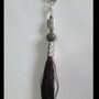 Long necklace silver tassel brown