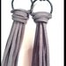Long necklaces silvery tassel brown in leather (2)