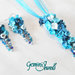 Parure collana e orecchini fiori in fimo blu e azzurro