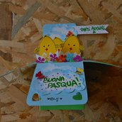 Card in a box con pulcini • Biglietto di Pasqua