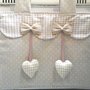 Copri forno romantico shabby-chic con cuori in beige 