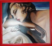 "La Dormeuse" quadro dipinto a olio su tela