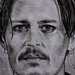 Ritratto Johnny Depp matita su cartoncino disegnato a mano