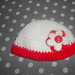 Cappello handmade - cappello bianco-rosso fatto a mano - 