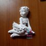 *50*Gessetti colore bianco profumati a forma di BIMBA BAMBINA BALLERINA DANZA 7 x 6  cm per bomboniera Laurea, Cresima, Battesimo, Comunione, Matrimonio, Natale - Idea Regalo