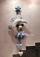 Fiocco nascita Topolino sulla luna - Mickey mouse - personalizzato