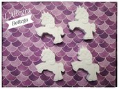 4 Gessetti profumati a forma di Unicorno ideali per bomboniere
