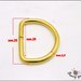 10 anelli D, spazio interno mm. 20,  in metallo a filo tondo apribile, colore oro 