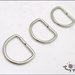 10 anelli D, spazio interno mm. 20,  in metallo a filo tondo apribile, colore argento 