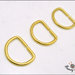 10 anelli D, spazio interno mm.12,  in metallo a filo tondo apribile, colore oro 