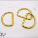 10 anelli D, spazio interno mm.10,  in metallo a filo tondo apribile, colore oro 