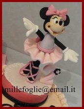 Decorazione torta Minnie Topolina ballerina in pasta di zucchero