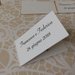 Bigliettini confetti matrimonio in cartoncino bianco con immagine sposini e scritta nera