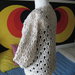 Maglia lana bianca tweed forata all'uncinetto