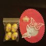 Uovo pasquale in feltro Farfalle rosa/bianco